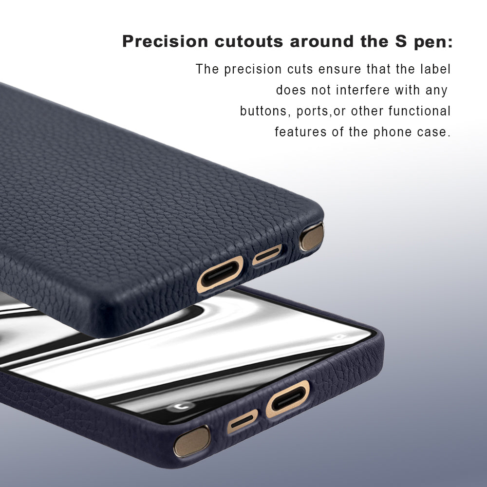 Amur Genuine Leather Case For S25 Ultra – Blue