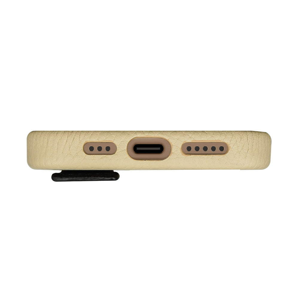 Amur Pro Leather Case For iPhone 16 Series-Beige/Black