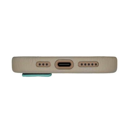 Amur Pro Leather Case For iPhone 16 Series-Gray/Tiffany