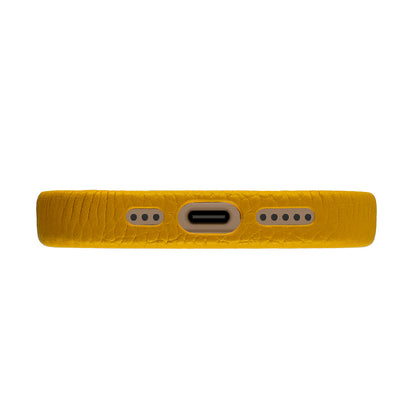 Amur Leather Case For iPhone 16 Series – Yellow