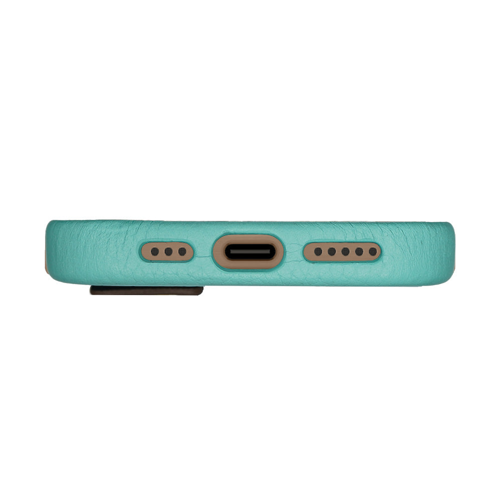 Amur Pro Leather Case For iPhone 16 Series-Tiffany/Brown