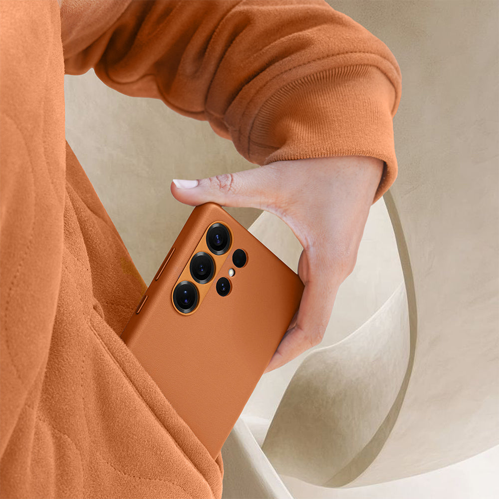 Caspian Vegan Leather Case For S25 Ultra - Brown
