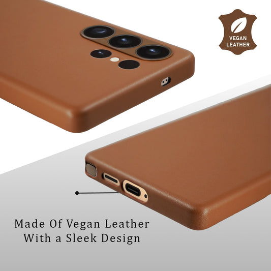 Caspian Vegan Leather Case For S25 Ultra - Brown