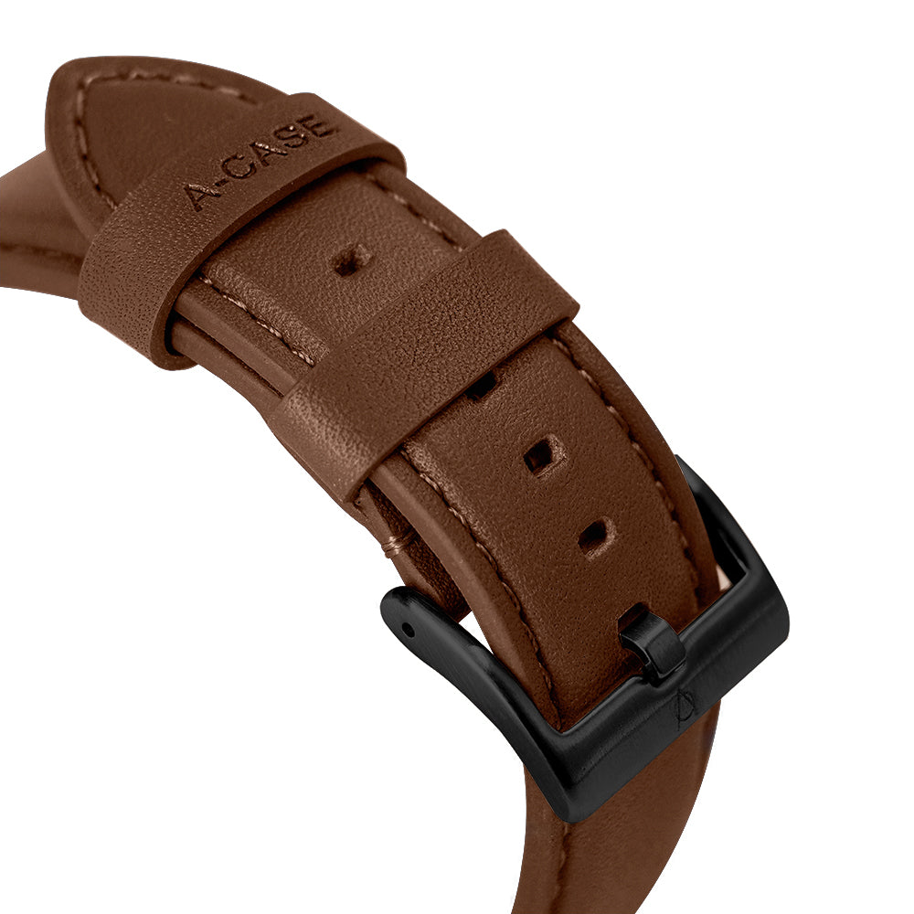 Elmas American Leather Apple Watch Strap with Black Buckle-Brown