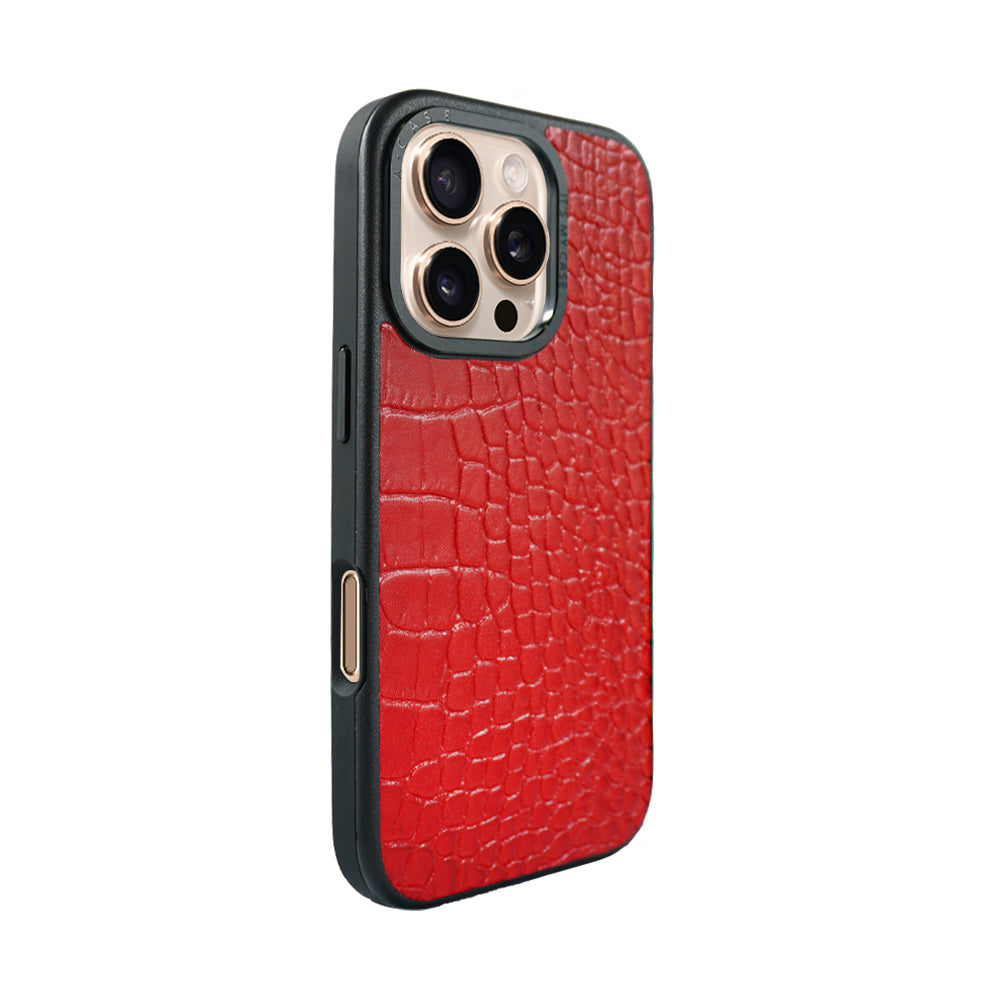 Javan Leather Case For iPhone16 Series – Red