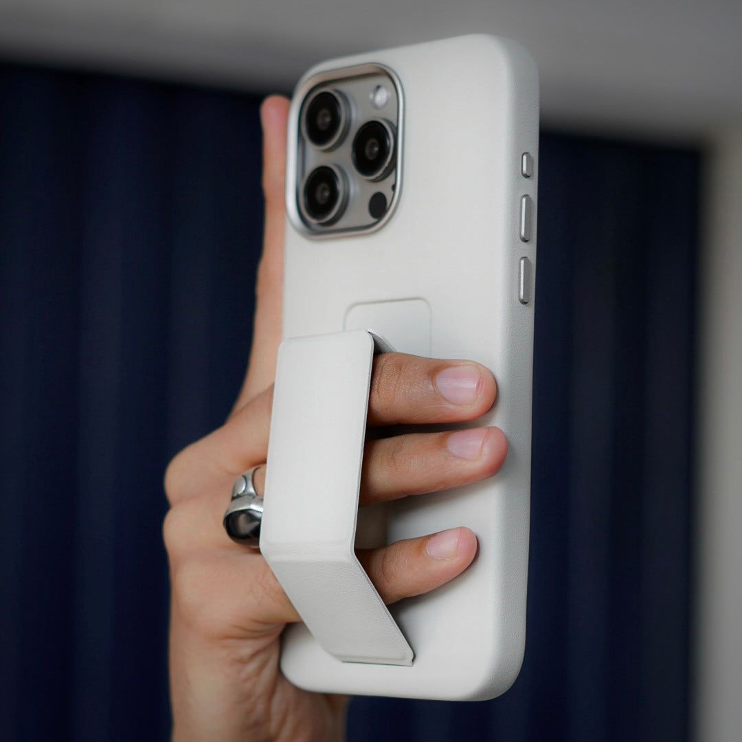 Tank Vegan Leather Case For iPhone 15 Pro Max- Beige