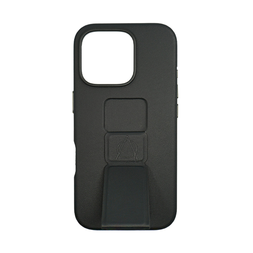 Tank Vegan Leather Case For iPhone 16 Series-Black