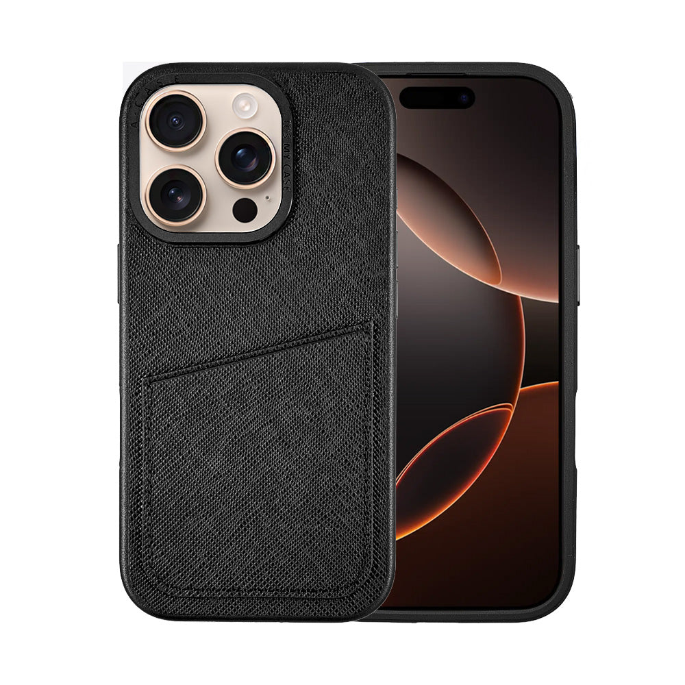 Ambar Leather Case For iPhone 16 Series – Gray