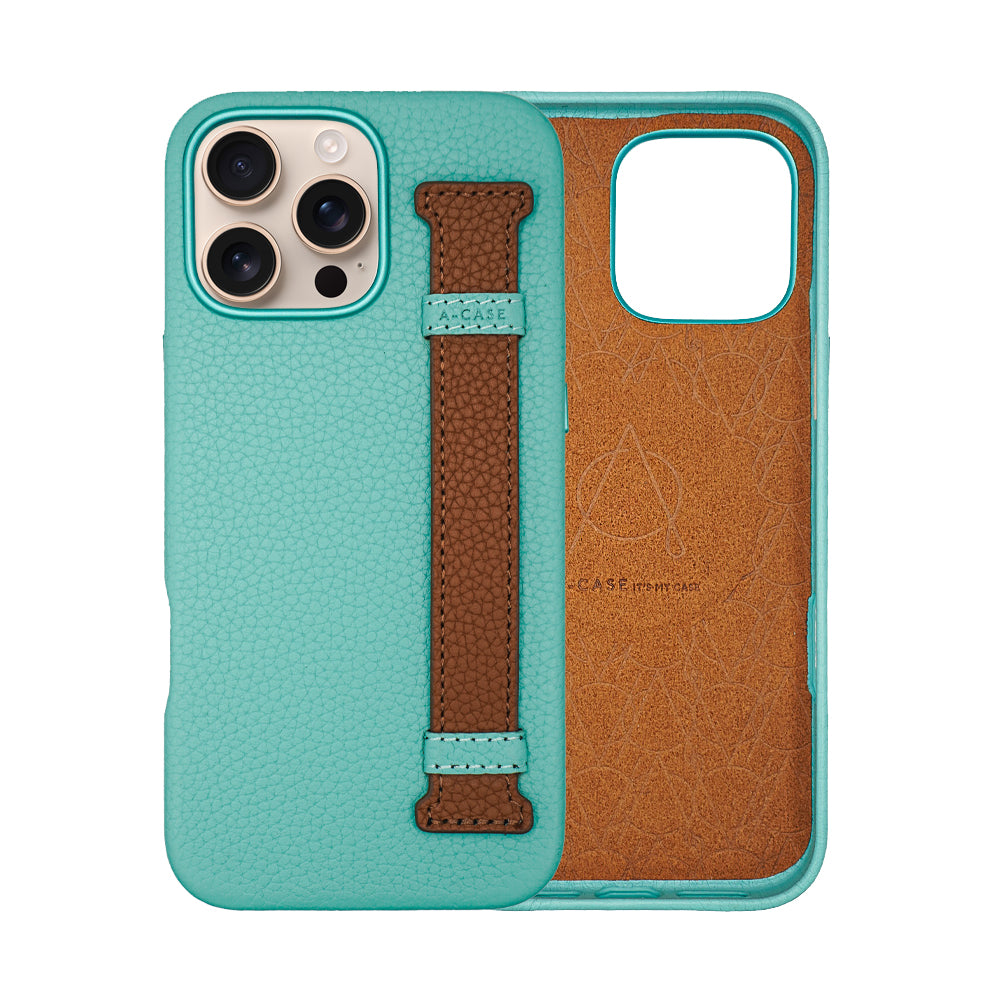 Amur Pro Leather Case For iPhone 16 Series-Tiffany/Brown