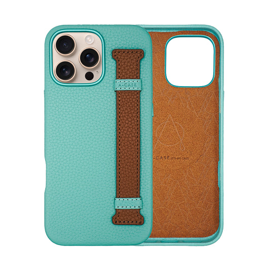 Amur Pro Leather Case For iPhone 16 Series-Tiffany/Brown