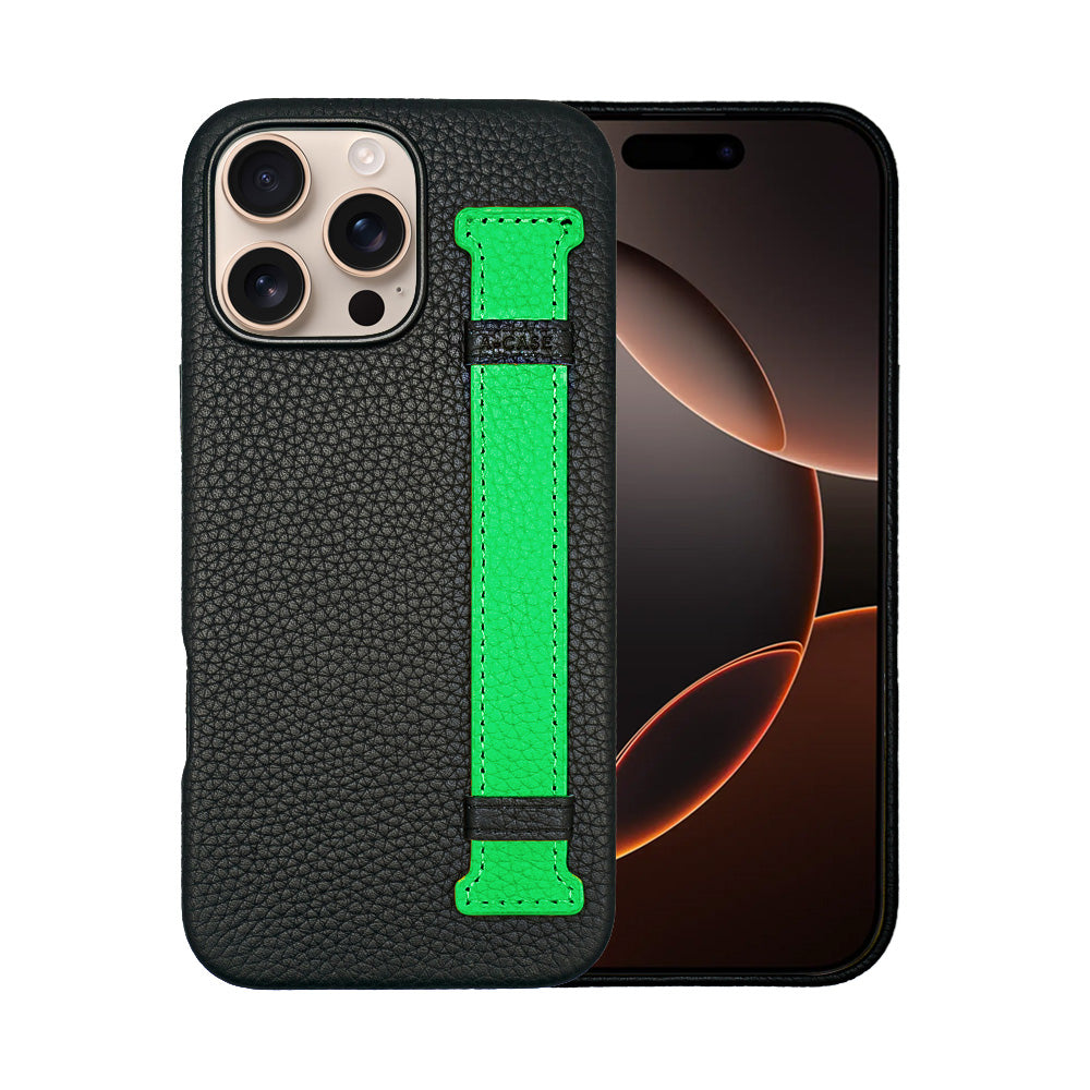 Amur Pro Leather Case For iPhone 16 Series-Brown/Orange