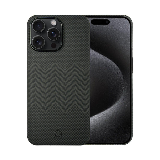 Zikzak Aramid Fiber Case For iPhone 15 Pro Max - Black