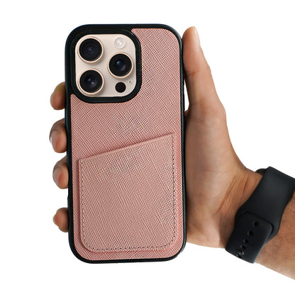 Ambar Leather Case For iPhone 16 Series – Pink