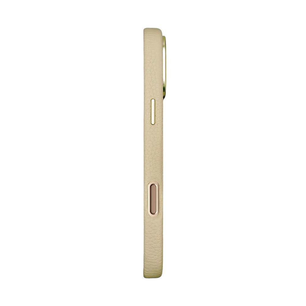 Amur Pro Leather Case For iPhone 16 Series-Beige/Black
