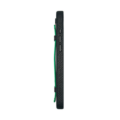 Amur Pro Leather Case For iPhone 16 Series-Black/Green