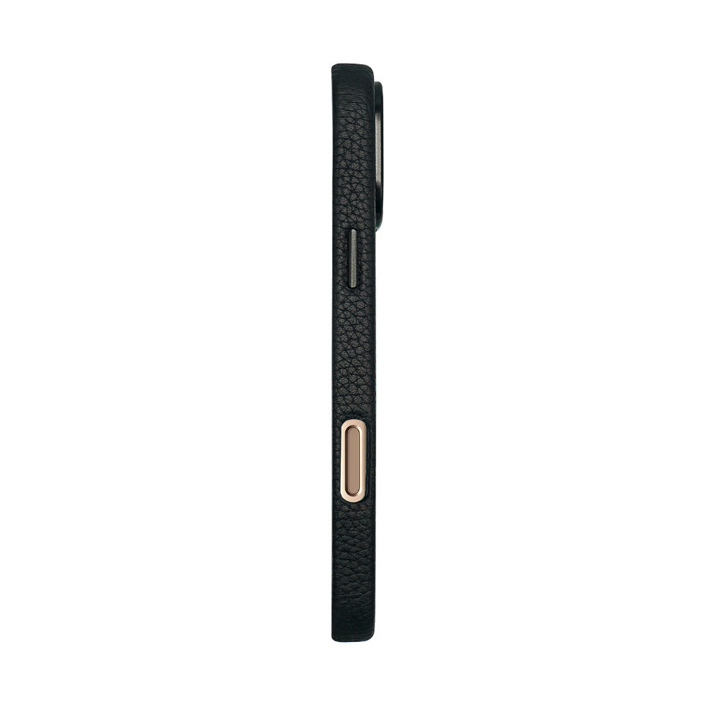 Amur Pro Leather Case For iPhone 16 Series-Black/Yellow