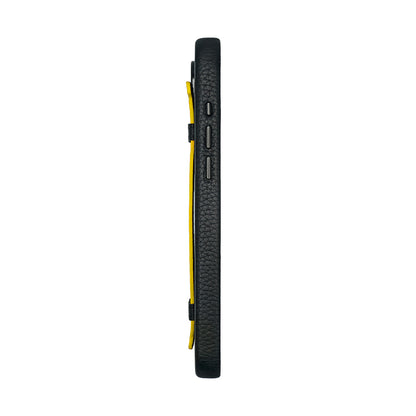 Amur Pro Leather Case For iPhone 16 Series-Black/Yellow