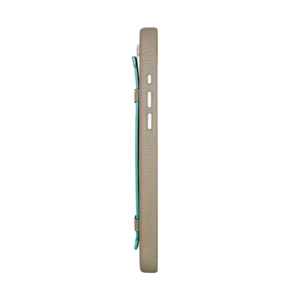 Amur Pro Leather Case For iPhone 16 Series-Gray/Tiffany