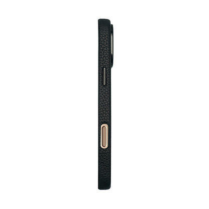 Amur Pro Leather Case For iPhone 16 Series-Black/Orange