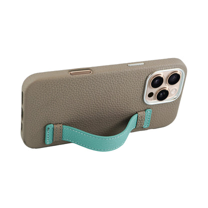 Amur Pro Leather Case For iPhone 16 Series-Gray/Tiffany