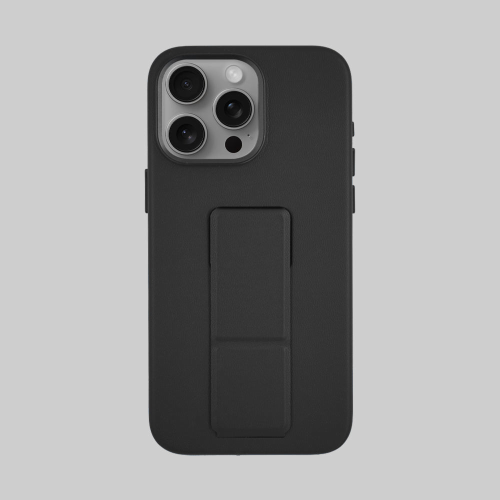 Tank Vegan Leather Case For iPhone 15 Pro Max - Black