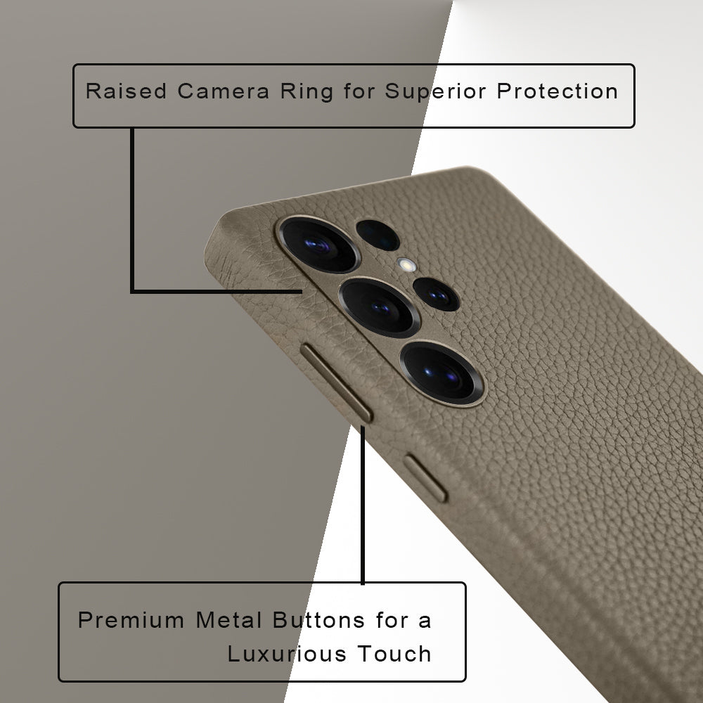 Amur Genuine Leather Case For S25 Ultra – Titanium