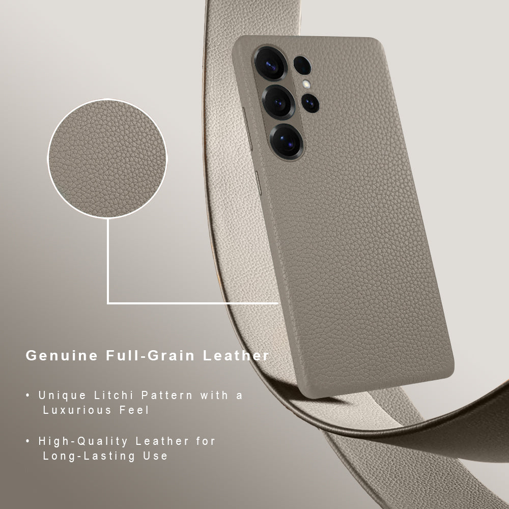 Amur Genuine Leather Case For S25 Ultra – Titanium